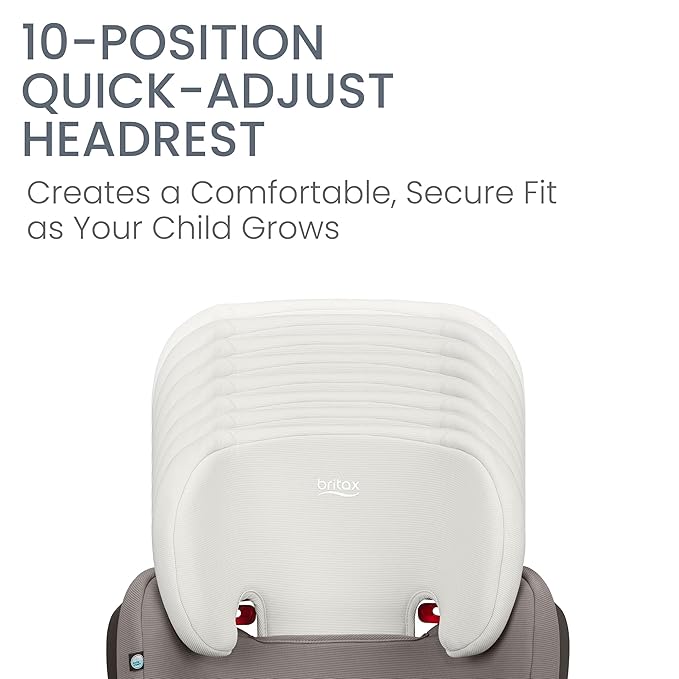 Britax Highpoint Backless Belt-Positioning Booster Seat, SafeWash Gray Ombre