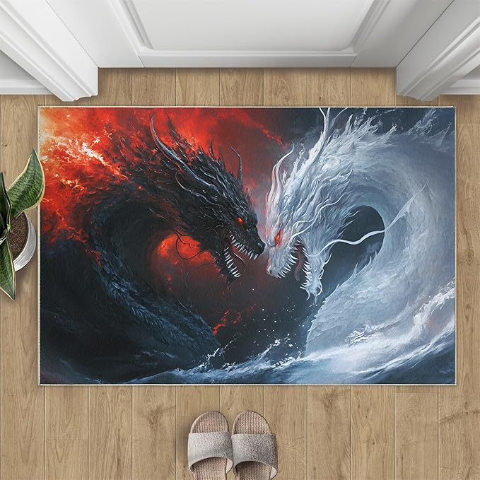 Graffiti Hip-Hop 5x8 Area Rugs for Living Room, Skateboarding Washable Non Slip Rugs, Street Art Low Pile Print Rug for Bedroom, Dining Room, Home Office