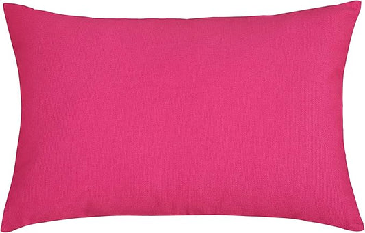 TangDepot Handmade Decorative Solid 100% Cotton Canvas Throw Pillow Covers/Pillow Shams, (12" x20" , Hot Pink, 1 Count (Pack of 1))