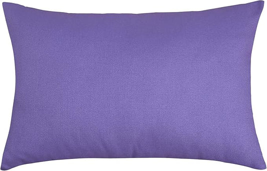 TangDepot Handmade Decorative Solid 100% Cotton Canvas Throw Pillow Covers/Pillow Shams, (12"x20", Violet), 1 Count (Pack of 1)