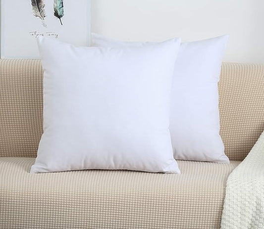 TangDepot Handmade Decorative Solid 100% Cotton Canvas Throw Pillow Covers/Cushion Covers, 45 Colors Available - (20" x20" , White, 2 Count (Pack of 1))