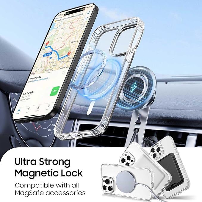 Ntwinro Magnetic for iPhone 12 & iPhone 12 Pro Clear Case (Compatible with MagSafe) with Black Detachable Wallet & Card Holder for 3 Cards [RFID Blocking] Military Grade Protective Slim Phone Cover