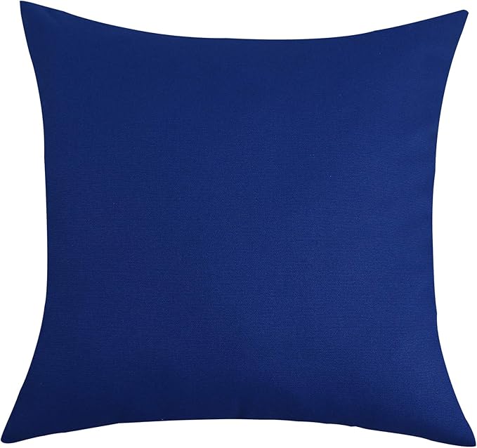 TangDepot Cotton Solid Throw Pillow Covers, 24" x 24" , Royal Blue, 1 Count (Pack of 1)