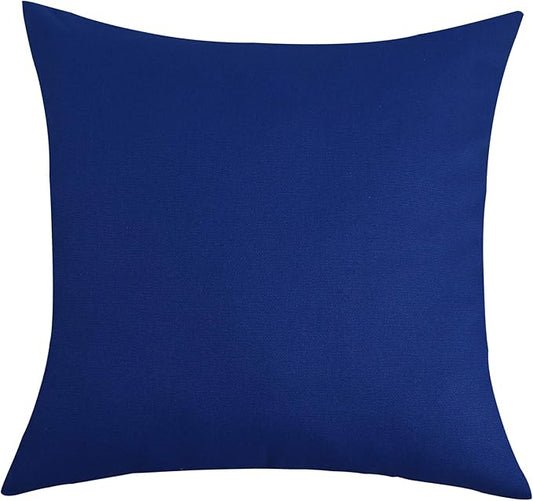 TangDepot Cotton Solid Throw Pillow Covers, 24" x 24" , Royal Blue, 1 Count (Pack of 1)