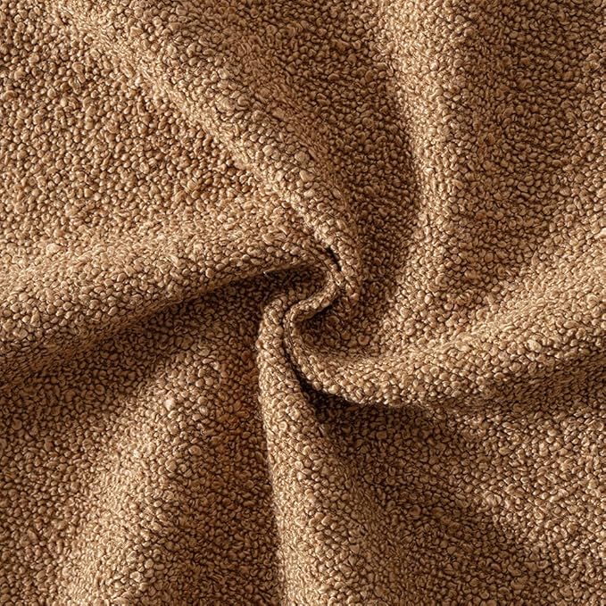 MIULEE 26x26 Decorative Euro Sham Throw Pillows for Bed Set of 2 Textured Boucle Neutral Winter Throw Pillow Covers Brown Accent Solid Vintage Pillowcases Sofa Livingroom Home Decor