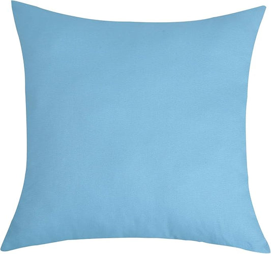 TangDepot Handmade Decorative Solid 100% Cotton Canvas Throw Pillow Covers/Pillow Shams, (16"x16", Sky Blue)