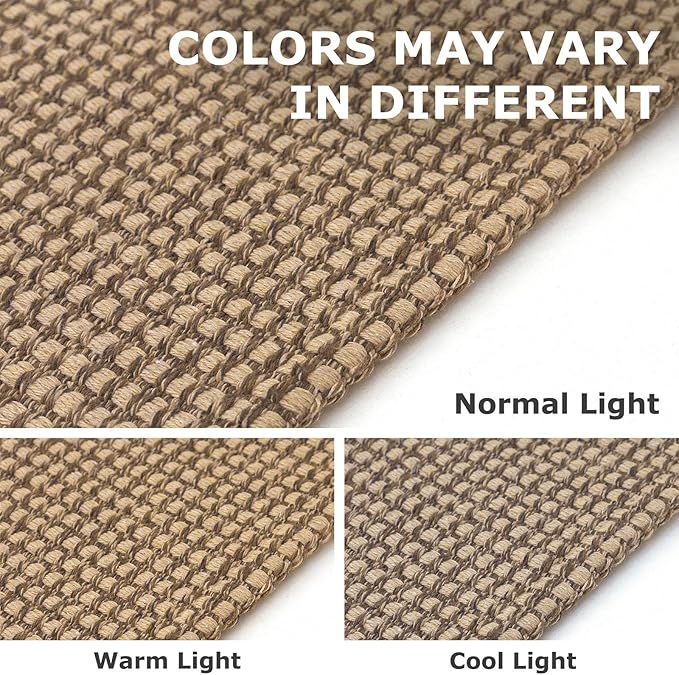 IOHOUZE Washable Runner Rug 2x12 Non Slip Rubber Backed Extra Long Hallway Runner Entryway Runner Indoor, Kitchen Rugs Woven Cotton Floor Carpet for Hall Stair, Orange/Tan/Brown