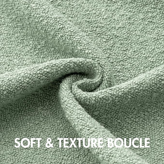 MIULEE 18x18 Inch Decorative Pillow Covers for Couch Bed Set of 2 Textured Boucle Neutral Winter Throw Pillows Greyish Green Accent Solid Cushion Pillowcases Sofa Livingroom Home Decor