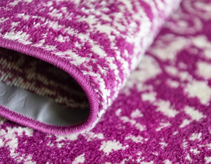 Rugs.com Arlington Collection Rug – 8 Ft Square Purple Medium-Pile Rug Perfect for Living Rooms, Kitchens, Entryways