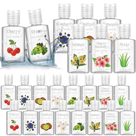Frienda 24 Pcs Mini Hand Sanitizer Bulk Scented Hand Sanitizer Travel Size 1 Fl oz Gardenia Aloe Assorted Scents Sanitizers for Guest Christmas Stocking Stuffers Nurse Coworker Teacher Office Gifts