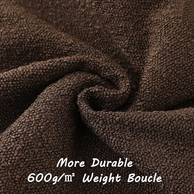 HAUSSY Set of 2 26x26 Decorative Throw Pillow Covers, Soft Cozy Textured Boucle Couch Cases, Home Decor for Couch Bed Living Room, Dark Coffee