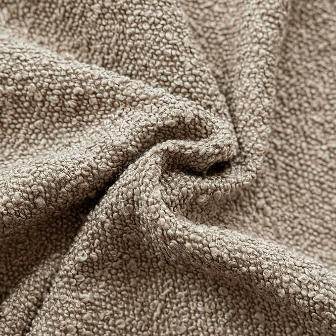 Foindtower Decorative Textured Boucle Throw Pillow Covers Accent Solid Pillow Cases Neutral Soft Cozy Couch Cushion Case for Chair Sofa Bedroom Living Room Home Decor 20x20 Inch,1PC,Light Khaki Tan