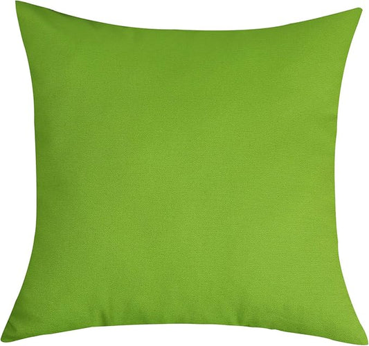 TangDepot Handmade Decorative Solid 100% Cotton Canvas Throw Pillow Covers/Pillow Shams, (26"x26", Apple Green)