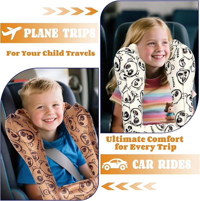 Inflatable Travel Neck Pillow for Kids, Quick Inflate, Portable and Comfortable Car Pillow with Neck & Shoulder Support – Ideal for Sleeping in Planes, Cars, Trains – Ages 6+ & Under 165 lbs