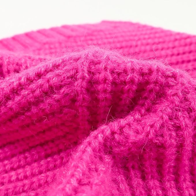Fitwarm Valentines Dog Turtleneck Sweater, Dog Winter Clothes for Small Dogs Girl, Knitted Pet Coat, Cat Outfit, Hot Pink, XS