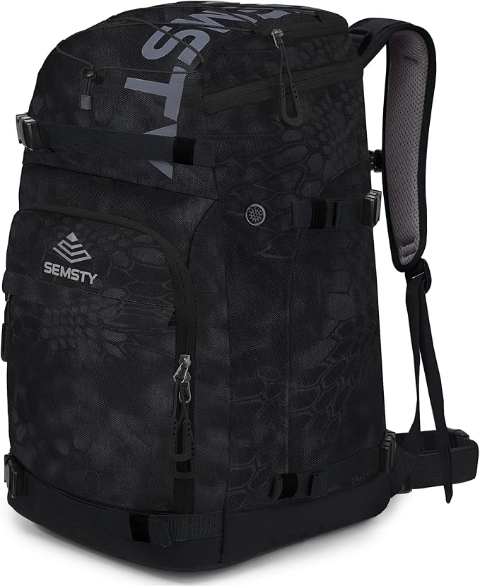 Ski Boot Bag, 55L/70L Waterproof Ski and Snowboard Boots Travel Backpack for Skis, Snowboard, Ski Helmet, Goggles, Gloves & Accessories