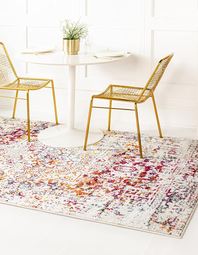 Rugs.com Arlington Collection Rug – 4' x 6' Multi Medium-Pile Rug Perfect for Living Rooms, Large Dining Rooms, Open Floorplans