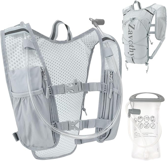 Zavothy Hydration Backpack with Rain Cover, 1.5L Lightweight Hydration Pack for Hiking, Cycling & Trail Running