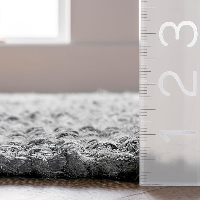 Nuloom Daniela Grey, 2'6" x 8', Handmade, Jute, Tassel, Soft and Textured, High Traffic, Stain Resistant, Easy Clean, Durable Runner for Bedroom, Living Room, Dining Space, Foyer, Entryway