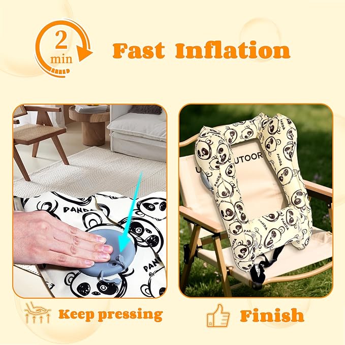 Inflatable Travel Neck Pillow for Kids, Quick Inflate, Portable Cartoon Kids Travel Pillow for Boys & Girls, Comfortable Neck Pillow for Sleeping in Planes, Cars, Trains – Fits Ages 6+ & Under 165 lbs