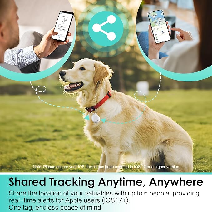 Air Tracker Tags-1 Pack: Bluetooth Tracker Works with Apple Find My (iOS Only), Key Finder and Smart Tag Locator for Luggage, Backpack, Suitcases, Pets, Replaceable Battery(White)