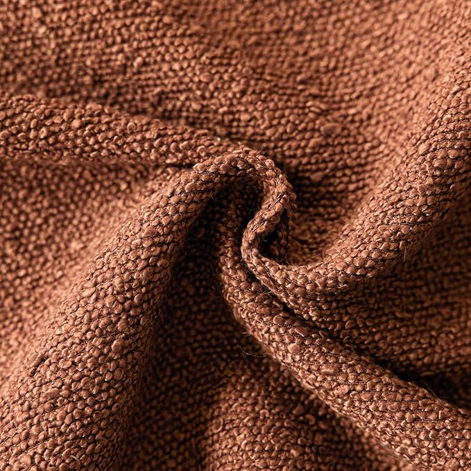 Foindtower Decorative Textured Boucle Throw Pillow Covers Accent Solid Pillow Cases Neutral Soft Cozy Couch Cushion Case for Chair Sofa Bedroom Living Room Home Decor 22x22 Inch,1PC,Burnt Orange Hazel