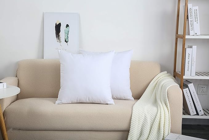 TangDepot Handmade Decorative Solid 100% Cotton Canvas Throw Pillow Covers /Pillow Shams, (16" x16" , White, 1 Count (Pack of 1))