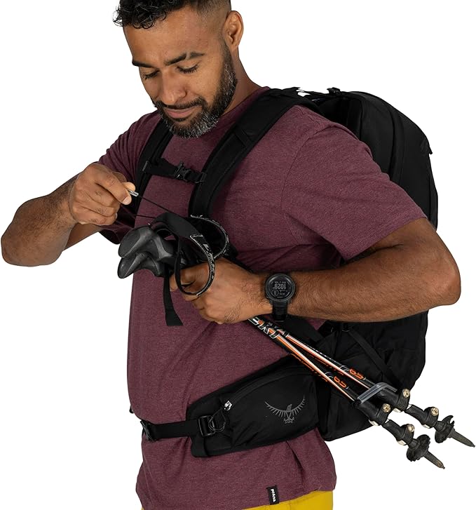 Osprey Talon 22L Men's Lightweight Hiking Backpack - Small Daypack for Travel & Camping, Scoria Blue/Night Shift