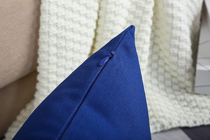 TangDepot Cotton Solid Throw Pillow Covers, 12" x 20" , Royal Blue, 1 Count (Pack of 1)