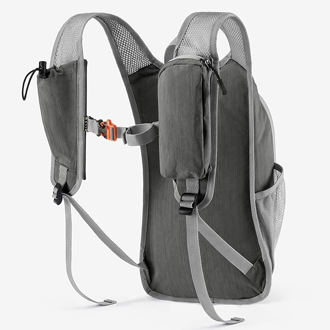 Uselike 10L Small Hiking Backpack Travel Daypack Lightweight Packable Back Pack for Women Men(Iron Grey)