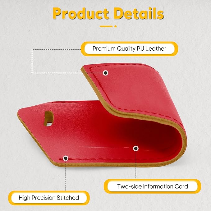 Travelambo 26 Pack Luggage Tags Faux Leather for Suitcases Travel Bag Labels with Protection Cover ID (Red Deep)