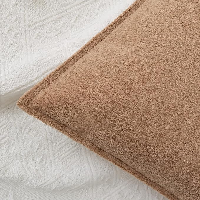 Kevin Textile 14x24 Inch Lumbar Pillow Cover 1 Pack Soft Boucle Textured Decorative Waterproof Rectangle Cushion Elegant Accent Pillow for Couch Sofa Chair Bed Home Decor Indoor Outdoor Camel