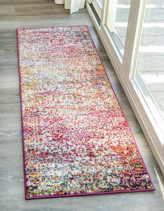 Rugs.com Arlington Collection Rug – 13 Ft Runner Multi Medium-Pile Rug Perfect for Hallways, Entryways