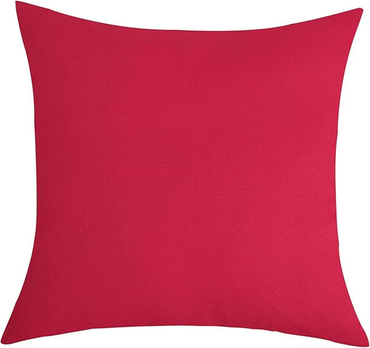 TangDepot Cotton Solid Throw Pillow Covers, 14" x 14" , Watermelon Red, 1 Count (Pack of 1)