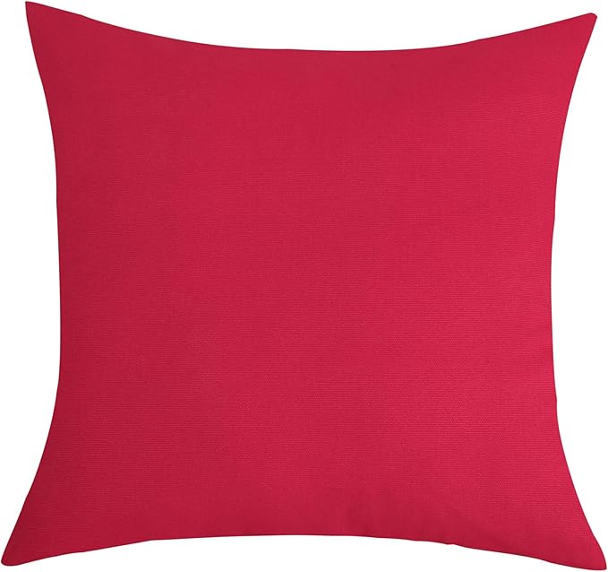 TangDepot Handmade Decorative Solid 100% Cotton Canvas Throw Pillow Covers/Cushion Covers, 45 Colors Available - (18"x18" 2 Pieces, Watermelon Red), 2 Count (Pack of 1)