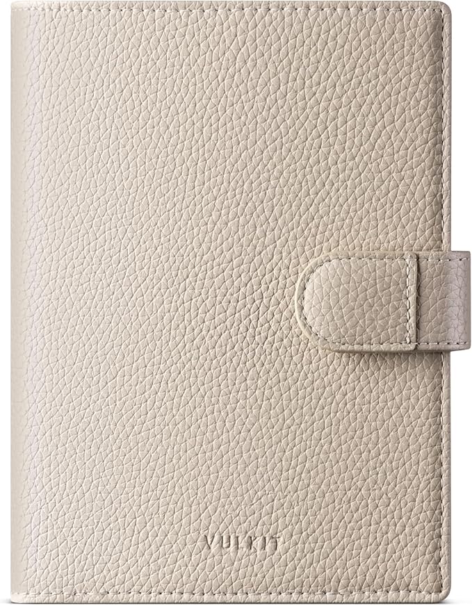 VULKIT Leather Passport Wallet for 2 Passports Slim Double Passport Holder RFID Blocking Passport Travel Wallet with ID Window for Women