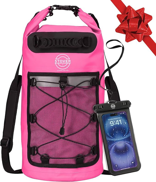 STOVER 5/10/25/30/40/55L Waterproof Dry Bag- Roll-Top Backpack w/Phone Case- Kayaking, Hiking, Camping, Boating- Men/Women