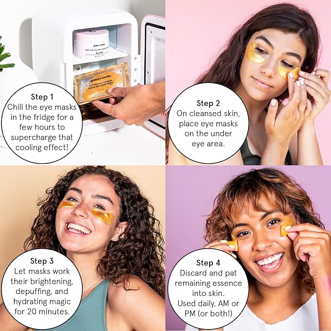 grace & stella Award Winning Under Eye Mask - Early Christmas Gift Ideas, Gifts for Women- Undereye Patches for Dark Circles, Puffiness, Wrinkles (Gold Eye Mask 48 Pairs)