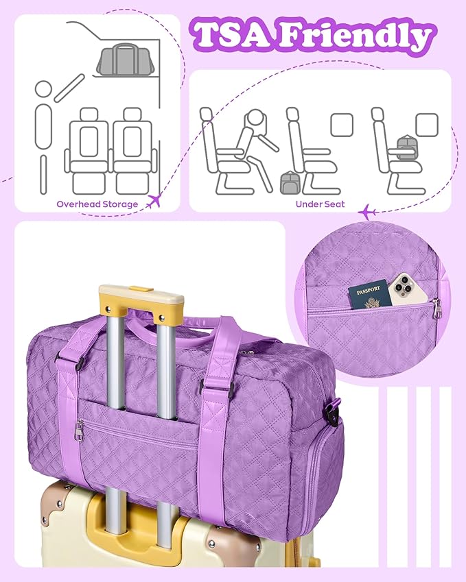 Elilier Initial Gym Bag for Kids Girls, Travel Duffel Bag, Teacher Appreciation Gifts Ideas, Mother's Day Gift Ideas