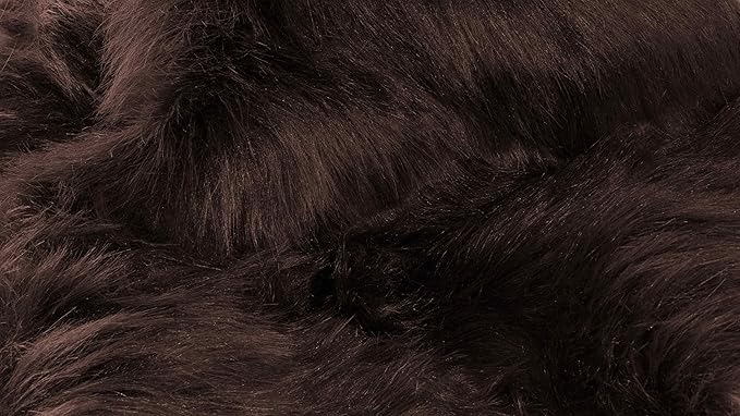 Luxe Gordon Faux Fur Rug with Soft and Fluffy Pile | Machine Washable Living Room Rug with Anti-Slip Backing | Cruelty-Free Area Rugs for Office or Bedroom, Chocolate, 6 ft x 6 ft