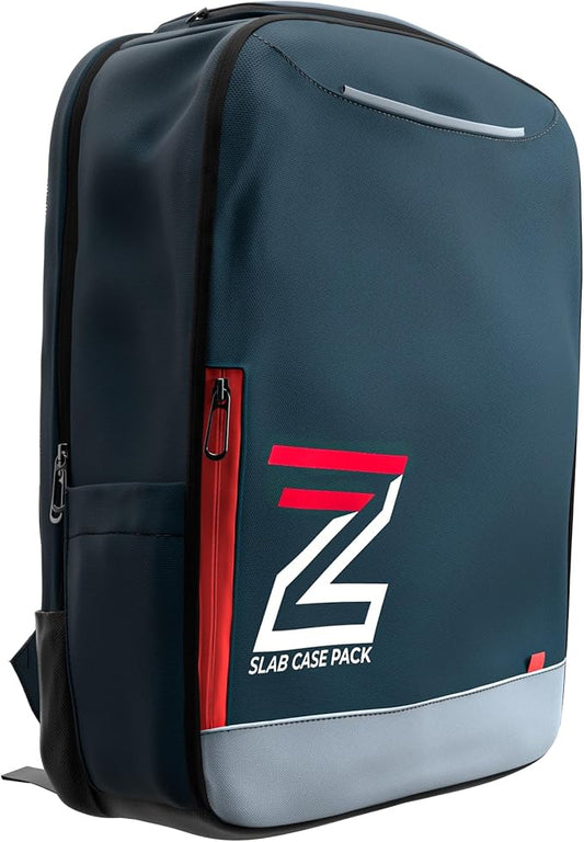 Zion Cases Slab Case Backpack with Slab Case 2GO Graded Card Case; Fits PSA, BGS, HGA, SGC, and CSG Graded Card Slabs; Ideal Travel Storage Solution; (Navy)