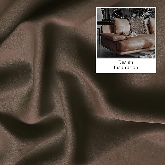 DUALIFE Brown Curtains 84 Inches Long Coffee Color Blackout Curtains with Grommet Thermal Insulated Room Darkening Solid Widow Curtain Panels/Drapes for Bedroom 42x84 Inch 2 Panels