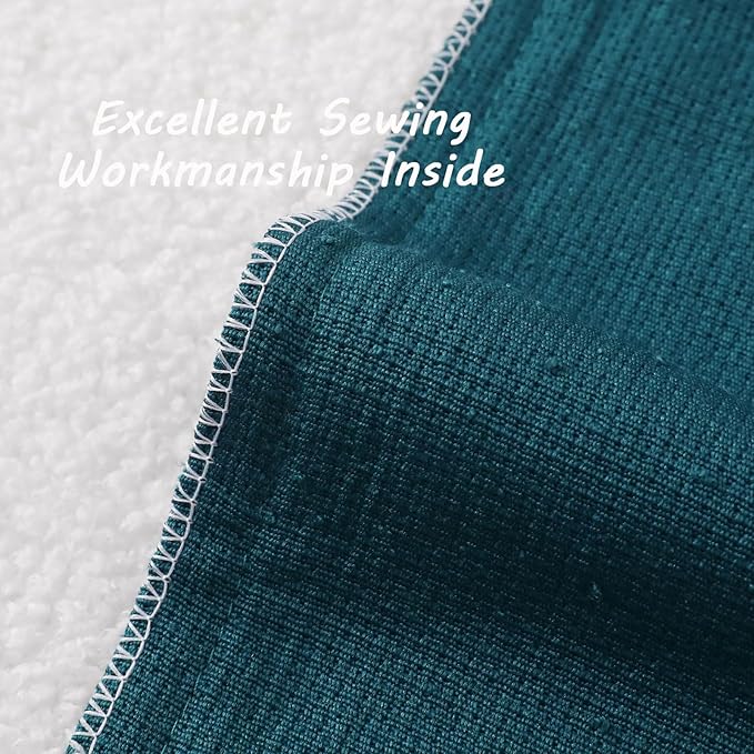 FUTEI Pack of 2 Teal Green Decorative Throw Pillow Covers 12x20 Inch Soft Cozy Solid Boucle Textured Lumbar Pillow Cases,Modern Home Decor for Couch Bed Living Room