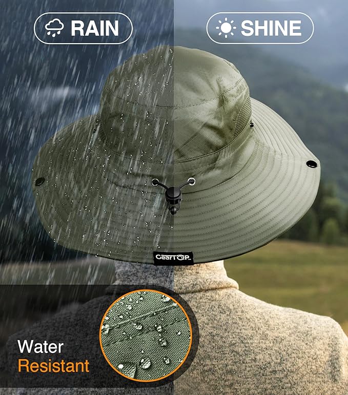 GearTOP Safari Hat for Men Sun Hats for Women UV Protection UPF 50+ Fishing, Gardening, Hiking Hat (22-23 1/2")