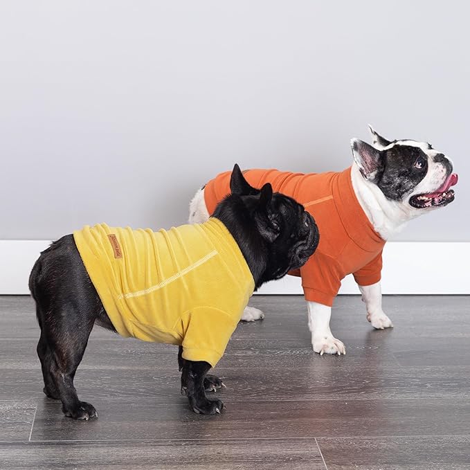 Fitwarm 3 Pack Classic Fleece Dog Sweater, Turtleneck Dog Sweatshirt, Winter Clothes for Small Dogs Boy Girl, Pet Pullover Jumper, Cat Apparel, Orange, Yellow, Coffee, XXL