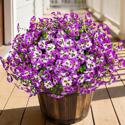 Artificial Flowers, 24 Bundles, Decorative Bouquets for Home, Wedding, Garden, Office Decor (Red Lotus)