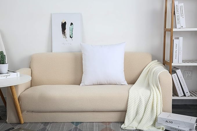 TangDepot Handmade Decorative Solid 100% Cotton Canvas Throw Pillow Covers /Pillow Shams, (16" x16" , White, 1 Count (Pack of 1))