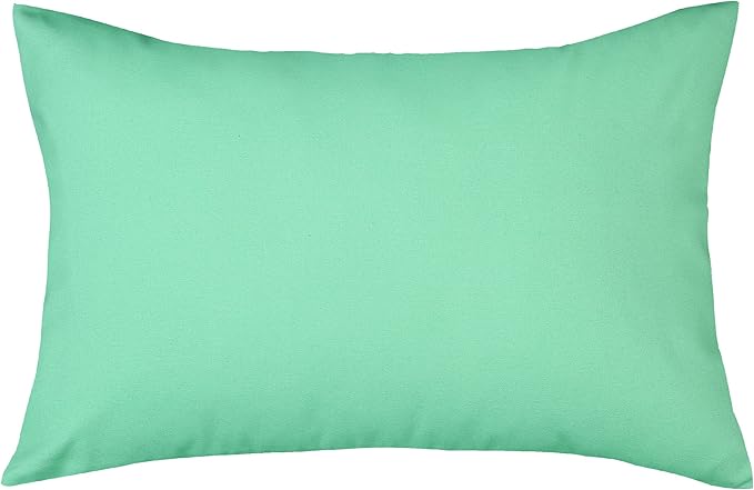 TangDepot Handmade Decorative Solid 100% Cotton Canvas Throw Pillow Covers/Cushion Covers, 45 Colors Available - (12" x 18" , Mint Green, 1 Count (Pack of 1))