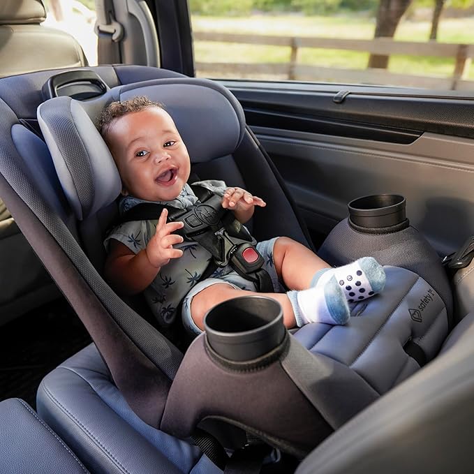 Safety 1st Ellaris 3-in-1 Convertible Car Seat, Slim Fit Design, Rear & Forward-Facing, 5-Position Headrest, 3-Across Fit, Travel-Friendly with Machine-Washable Seat Pad, London Blue