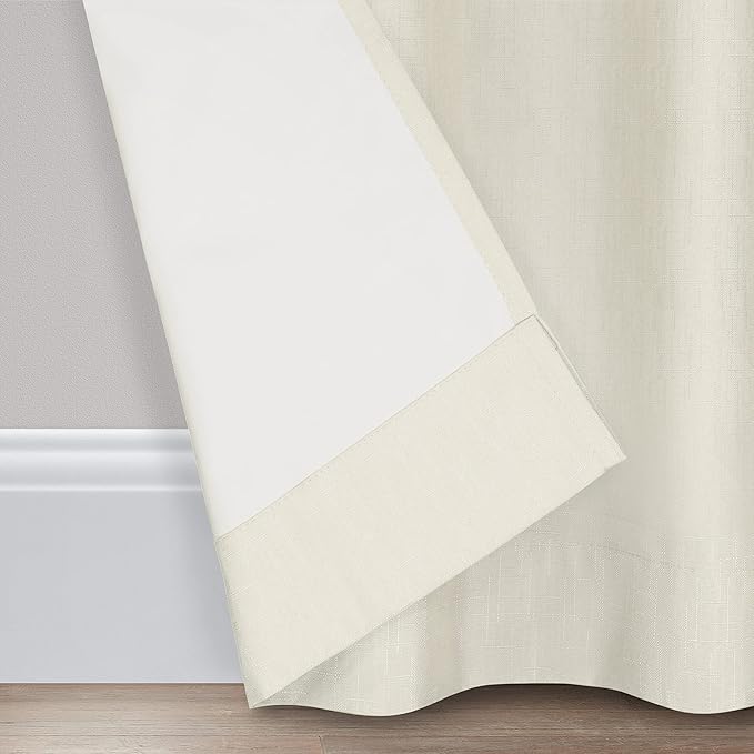 ECLIPSE Kendall Modern Blackout Thermal Rod Pocket Window Curtain for Bedroom or Living Room (1 Panel), 42" x 95", Ivory